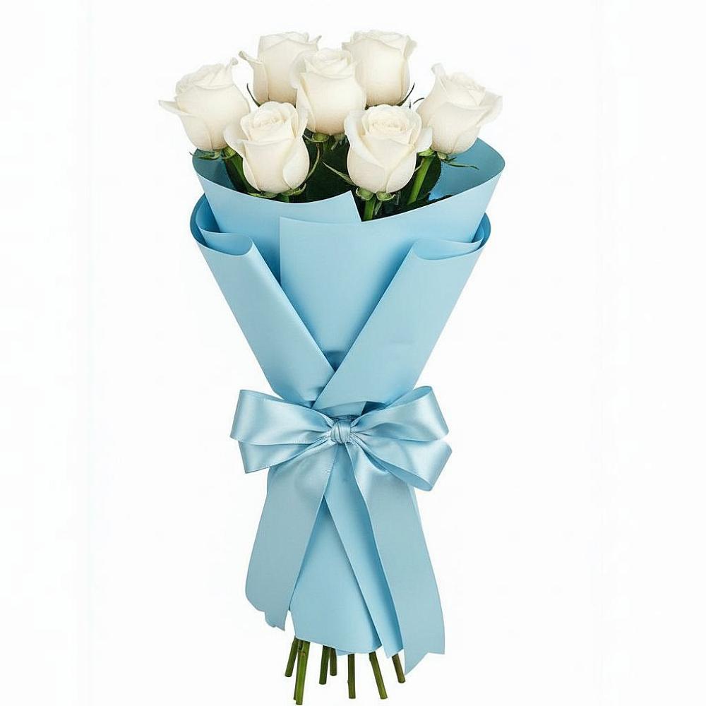 Букет 7 белых роз Проуд в Кунгуре