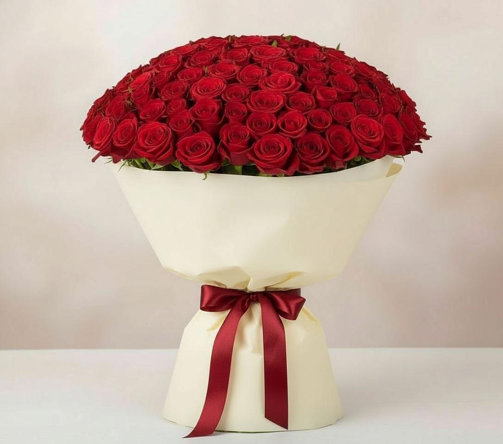 Букет 101 Красная роза Милано в Кунгуре