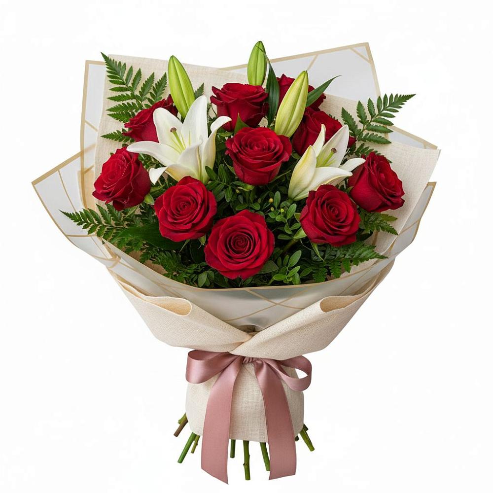 Букет цветов из: Лилии и Розы в Кунгуре