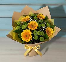 Букет цветов из:  Герберы и Хризантемы в Кунгуре