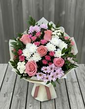 Букет цветов из:  Альстромерии, Гвоздики, Розы и Хризантемы #REPLACE_PRED# Кунгуре