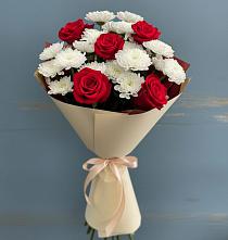Букет цветов из:  Розы и Хризантемы в Кунгуре