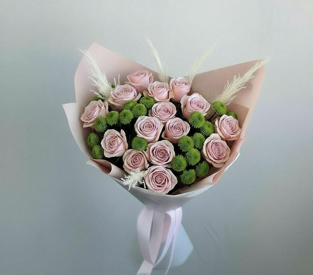 Букет цветов из: Розы и Хризантемы в Кунгуре