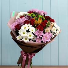 Букет цветов из:  Розы, Хризантемы и Альстромерии #REPLACE_PRED# Кунгуре
