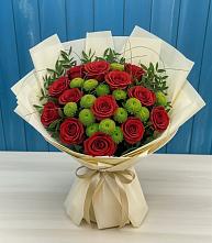 Букет цветов из:  Розы и Хризантемы в Кунгуре