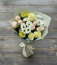 Букет цветов из:  Альстромерии, Розы и Хризантемы в Кунгуре