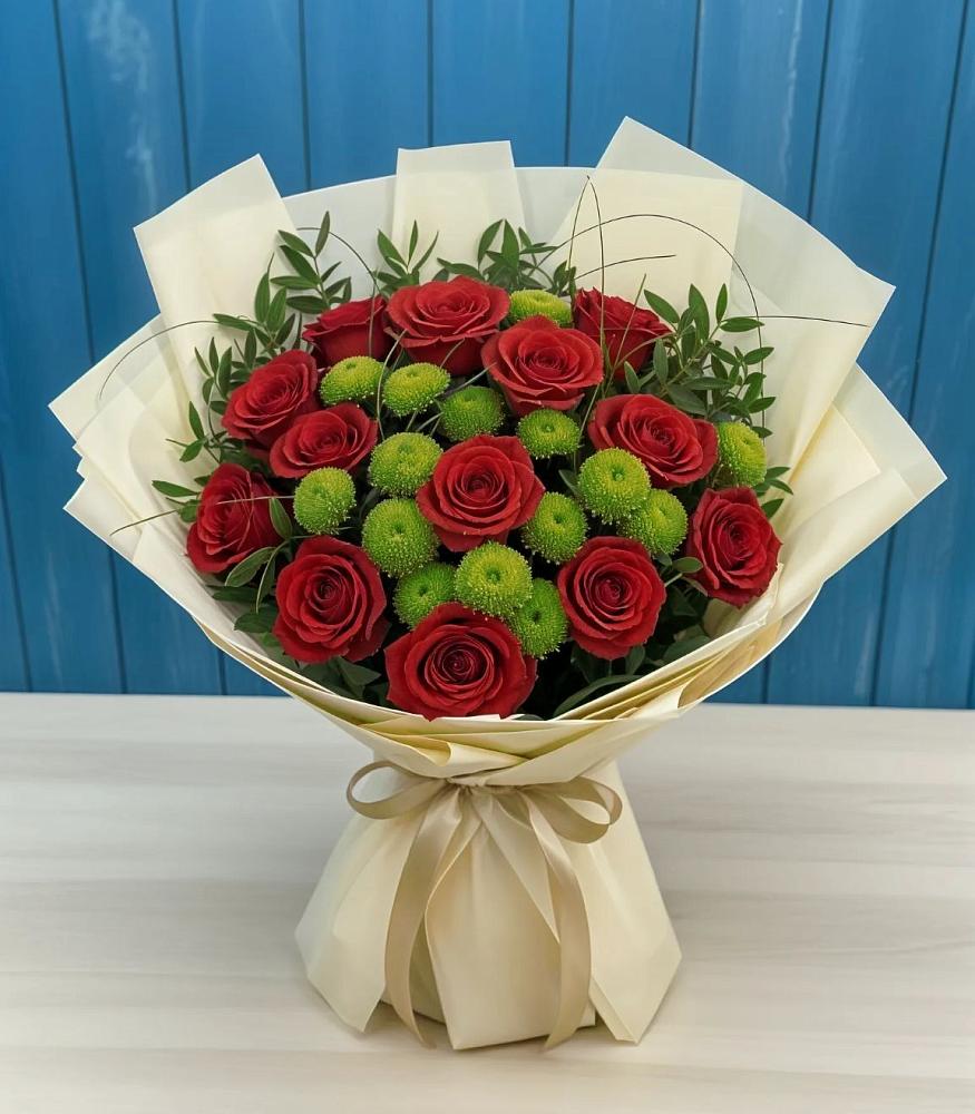 Букет цветов из: Розы и Хризантемы в Кунгуре